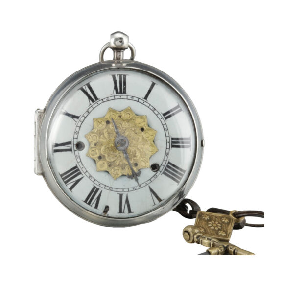 French silver open faced oignon watch with alarm Circa 1685