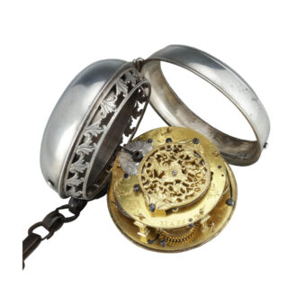 French silver open faced oignon watch with alarm Circa 1685
