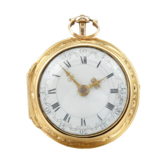 Rare English gold pair cased repoussé watch Circa 1780