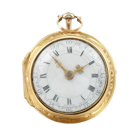 Rare English gold pair cased repoussé watch Circa 1780 Rare English gold pair cased repoussé watch Circa 1780