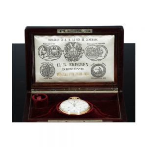Swiss gold perpetual calendar with fly back date Circa 1880