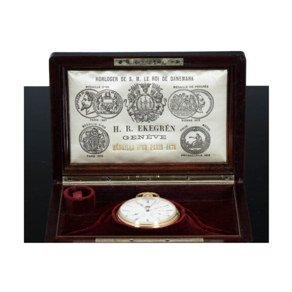 Swiss gold perpetual calendar with fly back date Circa 1880