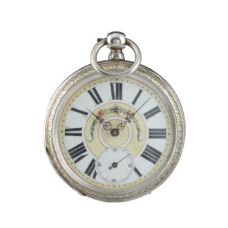 Silver pair cased lever with skeletonized movement Circa 1860 Silver pair cased lever with skeletonized movement Circa 1860