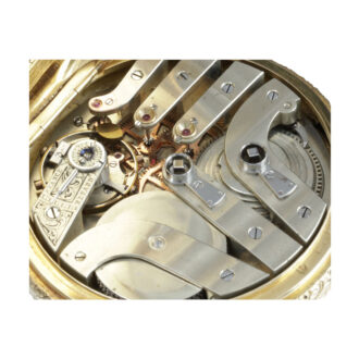 Swiss gold full hunter chronometer watch with date Circa 1870 Swiss gold full hunter chronometer watch with date Circa 1870