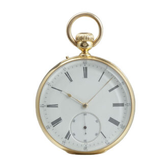 French 18k gold open faced anchor chronometer Circa 1865