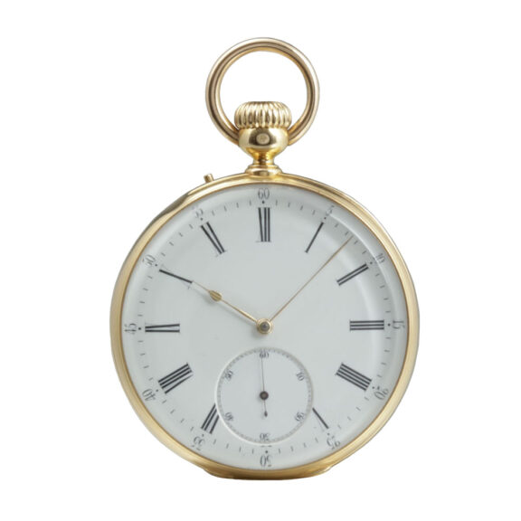 French 18k gold open faced anchor chronometer Circa 1865