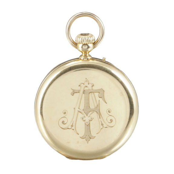 French 18k gold open faced anchor chronometer Circa 1865 French 18k gold open faced anchor chronometer Circa 1865