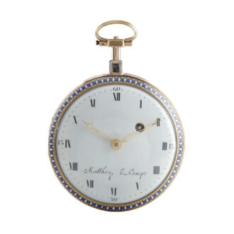Gold, enamel, split pearl set watch with chatelaine Circa 1790