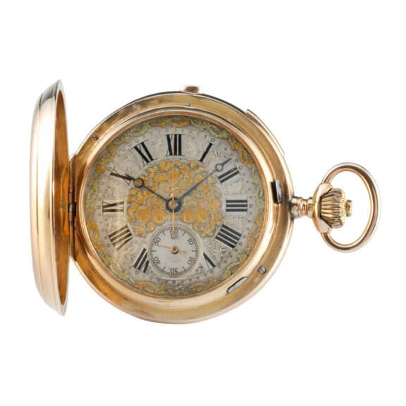 Swiss full hunter chronograph with minute repetition Circa 1890