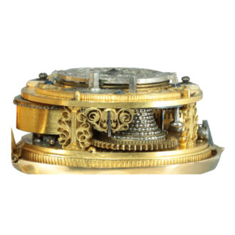 Exquisite Dutch 20 carat gold repoussé verge watch Circa 1725 Exquisite Dutch 20 carat gold repoussé verge watch Circa 1725