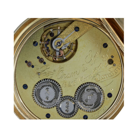 Very fine English minute repeater with dead second Circa 1869 Very fine English minute repeater with dead second Circa 1869