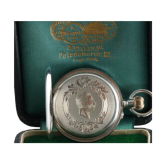 German silver lever with portrait of Kaiser Wilhelm II Circa 1900