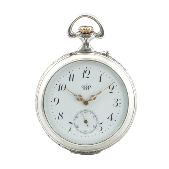 Swiss silver Art Noveau watch with alarm clock Circa 1900 Swiss silver Art Noveau watch with alarm clock Circa 1900