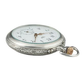Swiss silver Art Noveau watch with alarm clock Circa 1900 Swiss silver Art Noveau watch with alarm clock Circa 1900