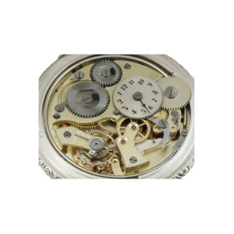 Swiss silver Art Noveau watch with alarm clock Circa 1900 Swiss silver Art Noveau watch with alarm clock Circa 1900