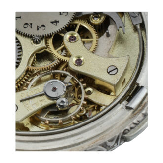 Swiss silver Art Noveau watch with alarm clock Circa 1900 Swiss silver Art Noveau watch with alarm clock Circa 1900