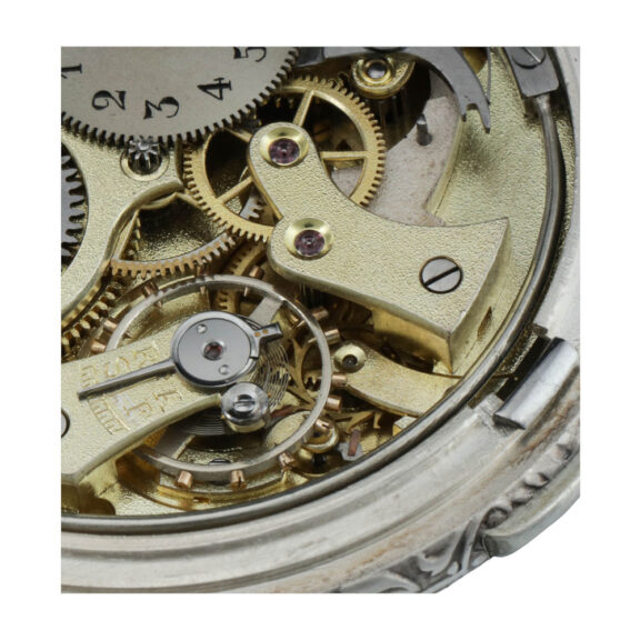 Swiss silver Art Noveau watch with alarm clock Circa 1900 Swiss silver Art Noveau watch with alarm clock Circa 1900