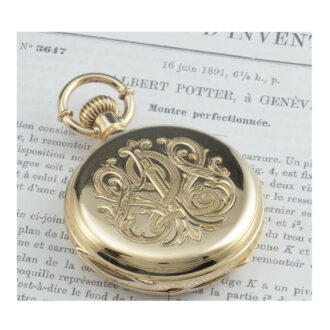 Swiss 18 carat gold hunting cased precision watch Circa 1875 Swiss 18 carat gold hunting cased precision watch Circa 1875