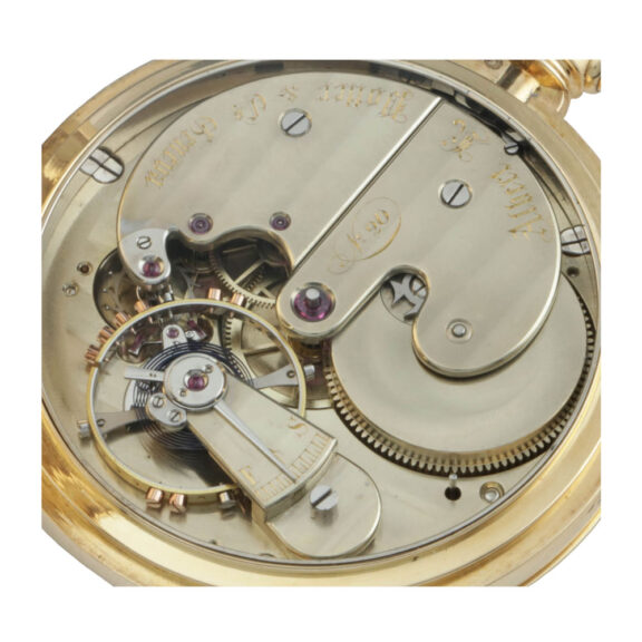 Swiss 18 carat gold hunting cased precision watch Circa 1875 Swiss 18 carat gold hunting cased precision watch Circa 1875