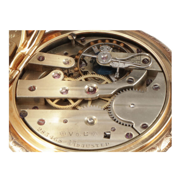 Fine Swiss gold hunting cased anchor chronometer Circa 1900 Fine Swiss gold hunting cased anchor chronometer Circa 1900