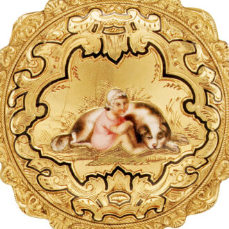 Swiss gold and enamel lady’s pendant watch Circa 1835