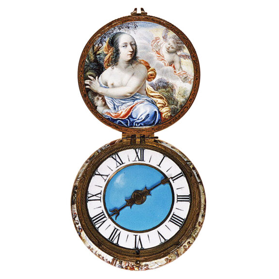 French gold watch with biblical enamel paintings Circa 1645-50 French gold watch with biblical enamel paintings Circa 1645-50