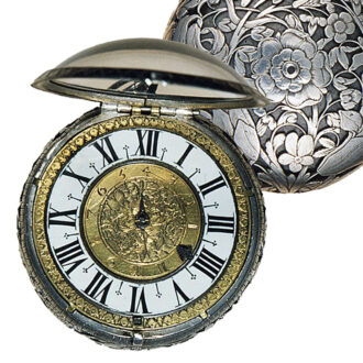 French silver hour-striking pocket watch with alarm Circa 1665