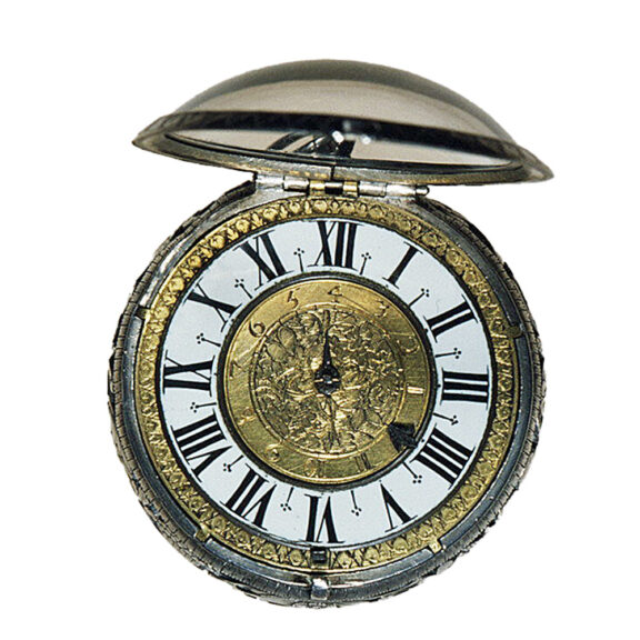 French silver hour-striking pocket watch with alarm Circa 1665 French silver hour-striking pocket watch with alarm Circa 1665