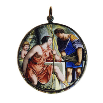 French painted enamel on gold verge watch Circa 1645-1650