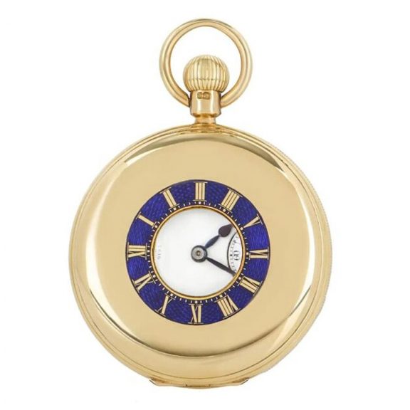 English Gold Keyless Fusee Lever Pocket Watch Circa 1905