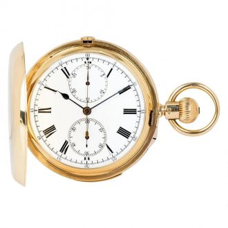 English gold minute repeating keyless lever pocket watch circa 1890