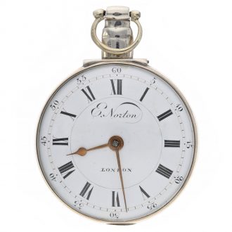 English silver key wind verge pocket watch Circa 1780