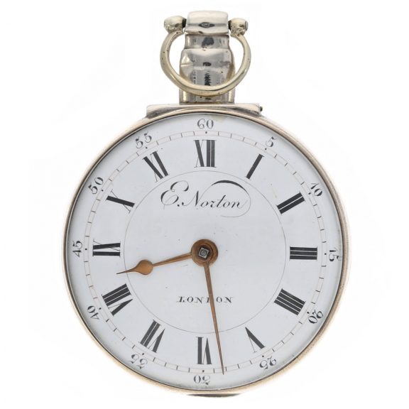 English silver key wind verge pocket watch Circa 1780