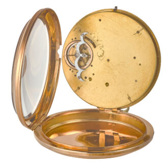 Open back calendar watch with rare central winding Circa 1795