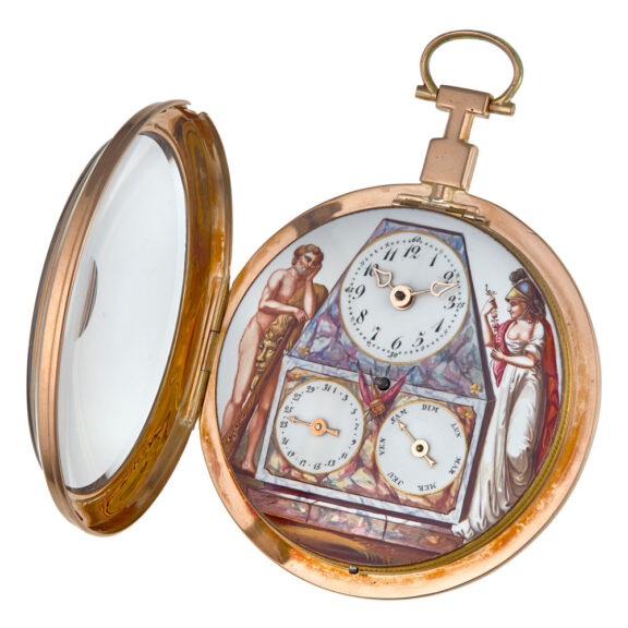 Open front calendar watch with rare central winding Circa 1795 Open front calendar watch with rare central winding Circa 1795