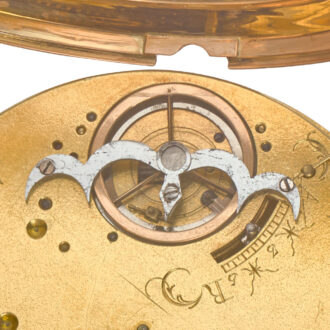 Open back calendar watch with rare central winding Circa 1795