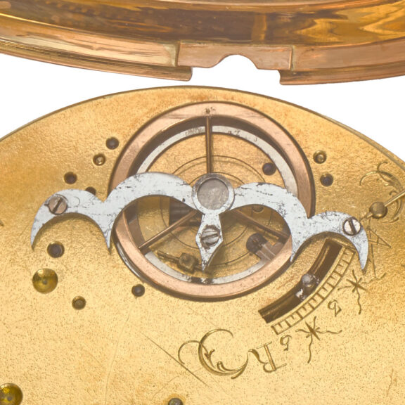 Open back calendar watch with rare central winding Circa 1795 Open back calendar watch with rare central winding Circa 1795