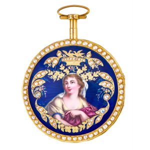 Exquisite Swiss gold and enamel verge watch Circa 1785