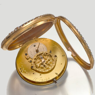Open back gold and enamelled verge watch Circa 1770-1800 Open back gold and enamelled verge watch Circa 1770-1800