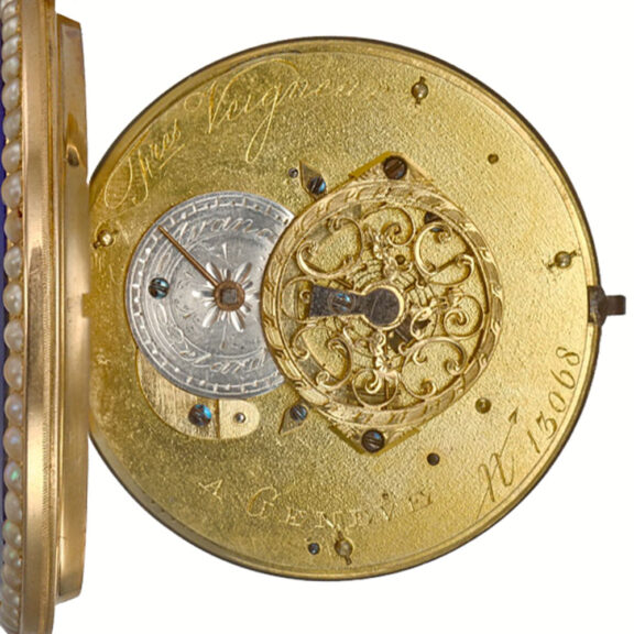 Exquisite Swiss gold and enamel verge watch Circa 1785 Exquisite Swiss gold and enamel verge watch Circa 1785