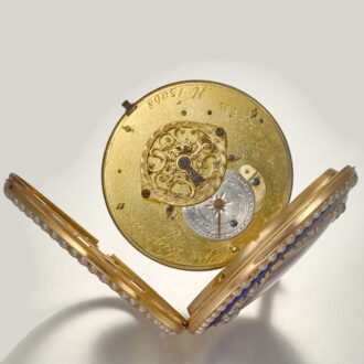 Open back gold and enamelled verge watch Circa 1770-1800 Open back gold and enamelled verge watch Circa 1770-1800