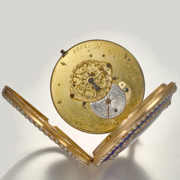 Open back gold and enamelled verge watch Circa 1770-1800 Open back gold and enamelled verge watch Circa 1770-1800