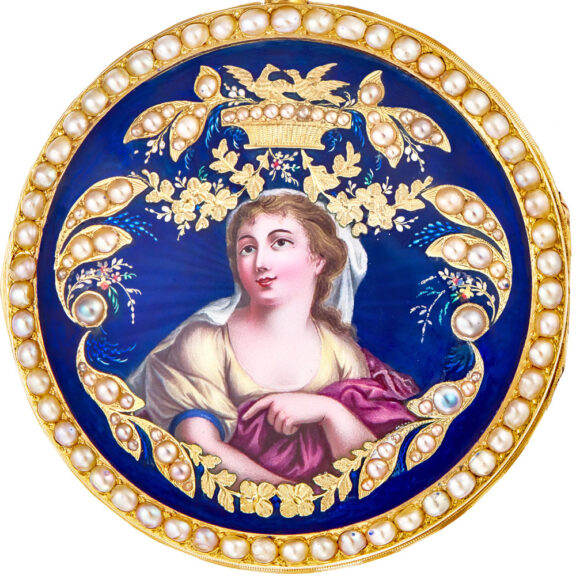 Exquisite Swiss gold and enamel verge watch Circa 1785 Exquisite Swiss gold and enamel verge watch Circa 1785