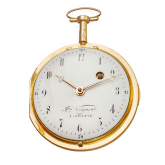 Exquisite Swiss gold and enamel verge watch Circa 1785 Exquisite Swiss gold and enamel verge watch Circa 1785