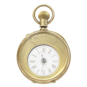 Swiss mystery watch in a gilt metal double sided case Circa 1900
