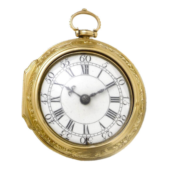 English gold pair cased repousse verge watch Circa 1757