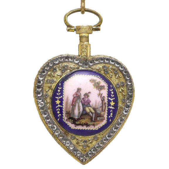 Swiss gilt-metal pocket watch with chatelaine Circa 1820