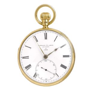 English gold watch with removable stem winding key Circa 1888