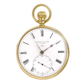 English gold watch with removable stem winding key Circa 1888