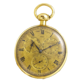 Large English gold calendar pocket watch Circa 1830
